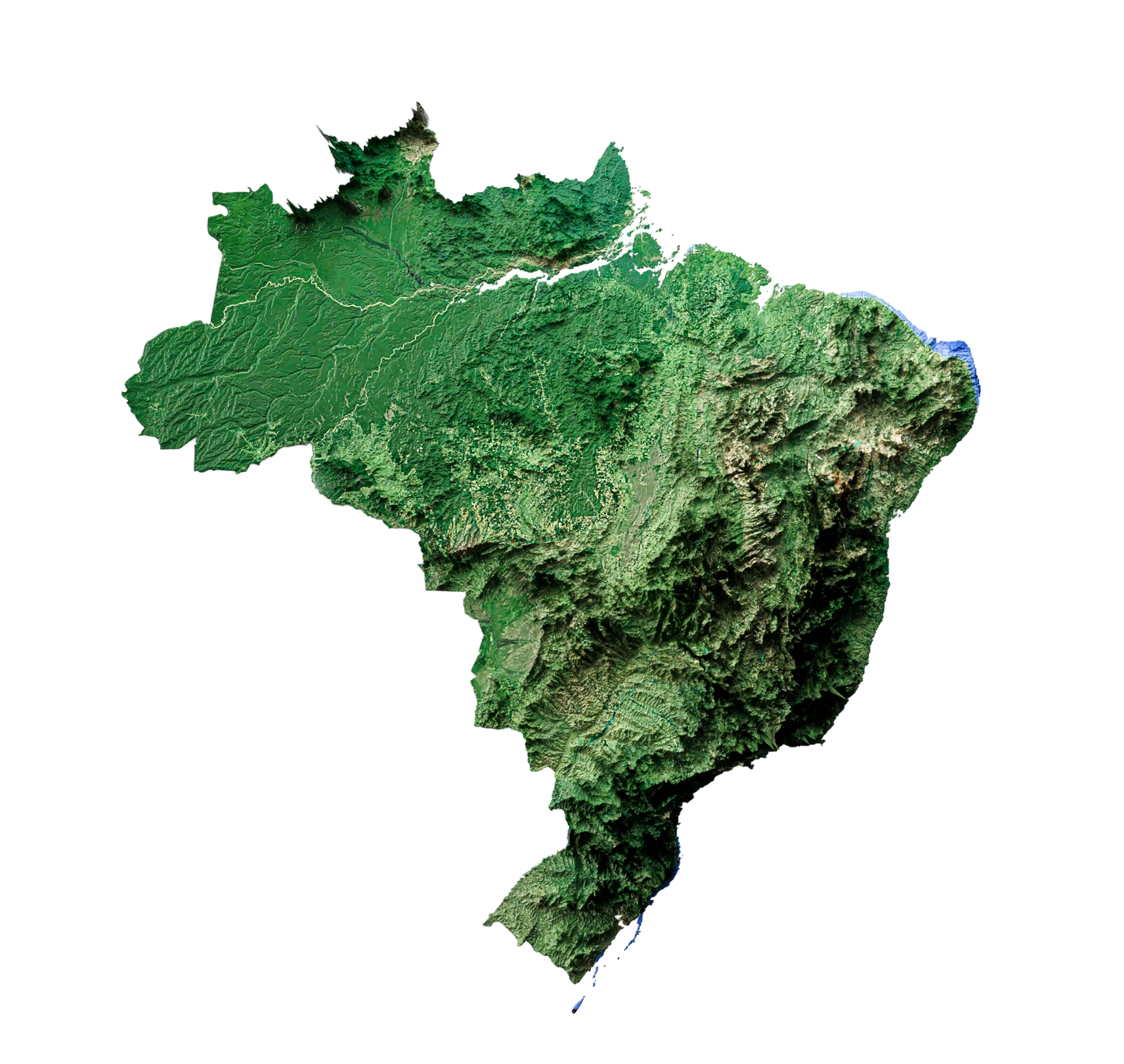 Mapa do Brasil destacando as três regiões de atuação da Granum no Pará: Tailândia, Paragominas e Redenção, com raio logístico de até 600 km